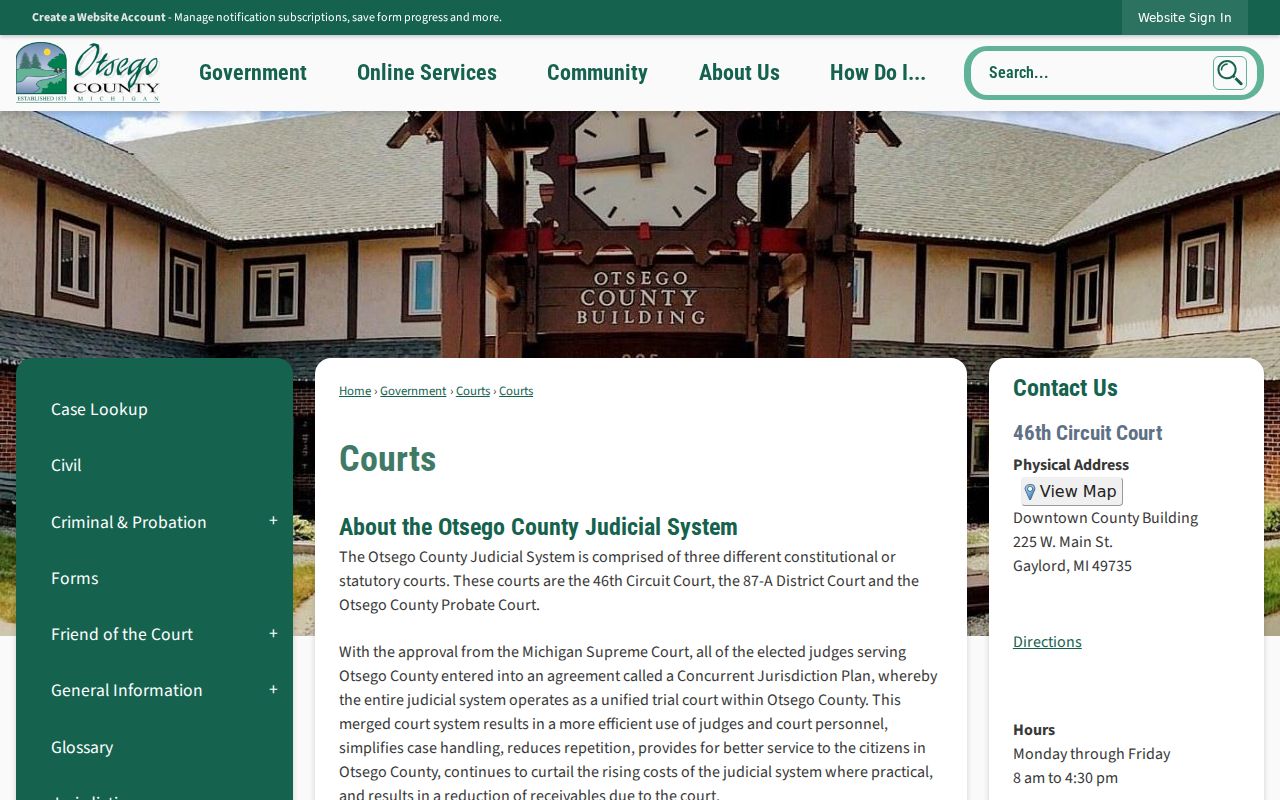 Otsego County court docket courts overview