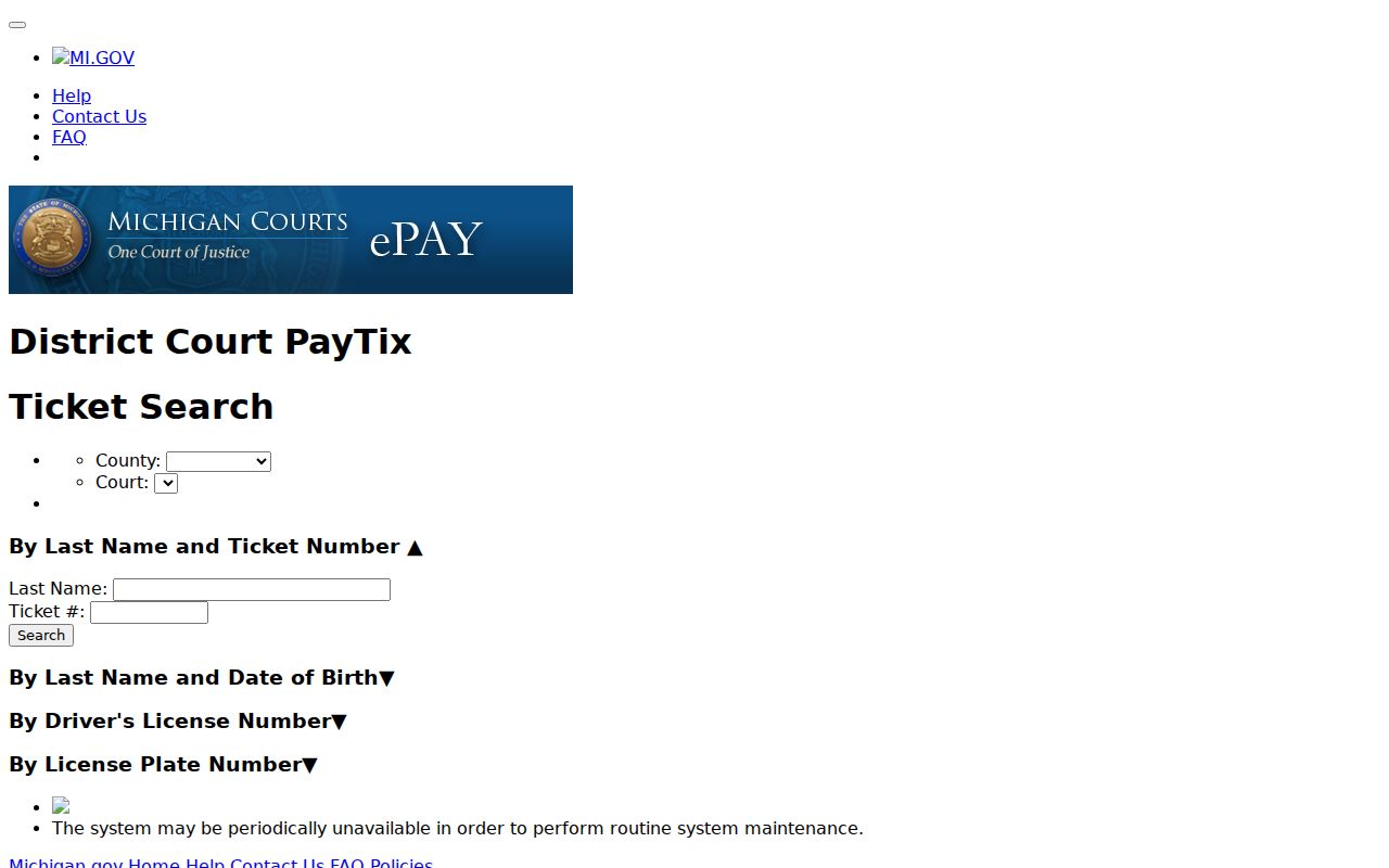 Otsego County traffic court records PayTix ticket search source